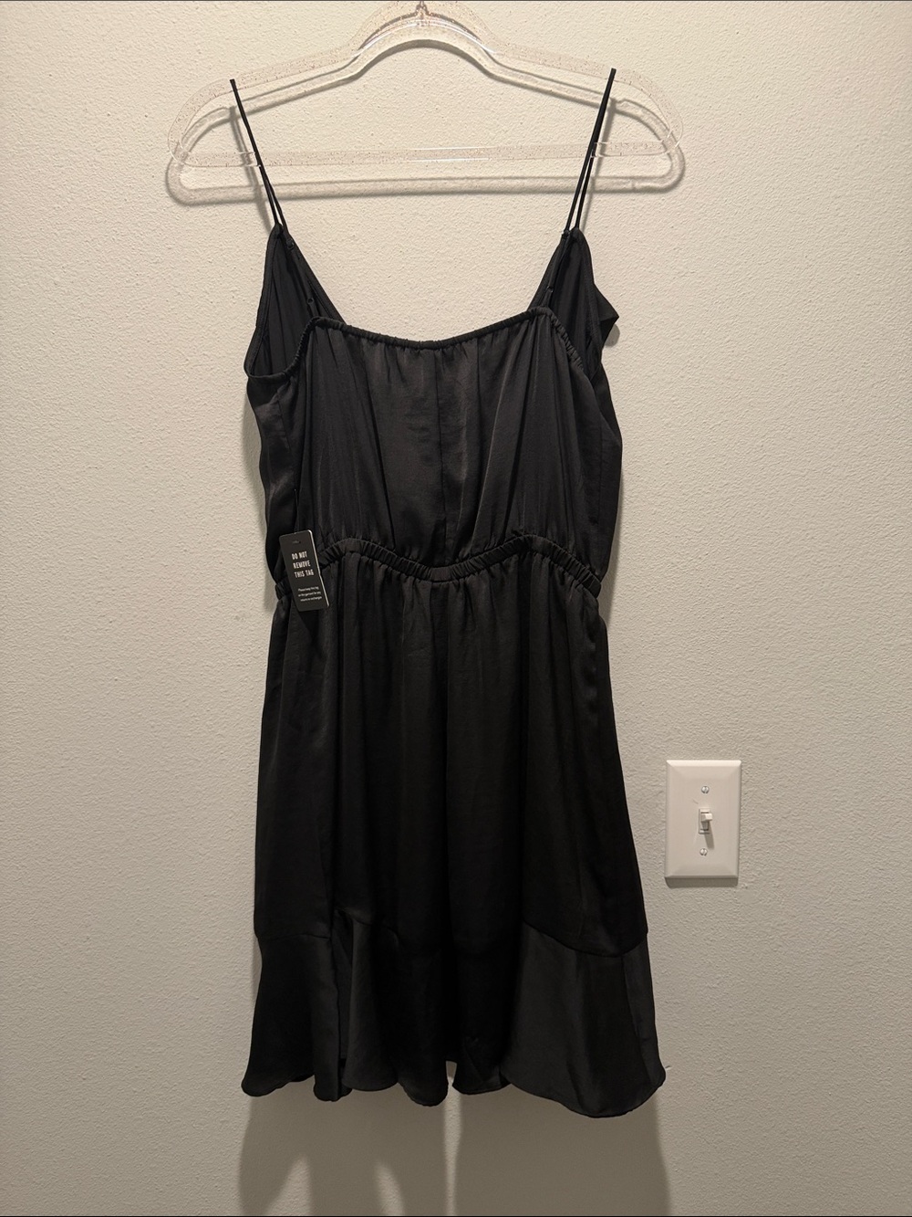 Express Black Ruffle-Trim Spaghetti Strap Dress - Picture 4 of 5